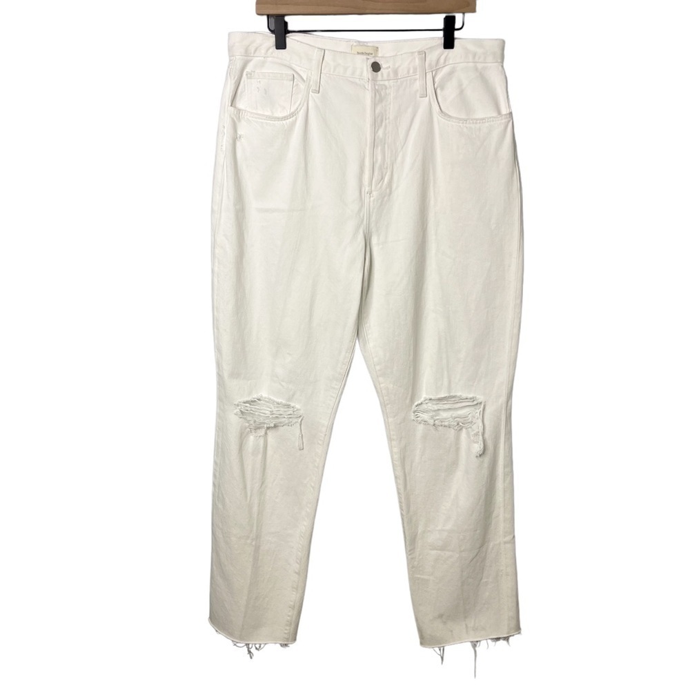Favorite Daughter The Otto High Waist Boyfriend Jeans White Size 32 Distressed - Picture 3 of 14